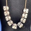 J. Crew Jewelry | J. Crew White Acrylic Gems And Rhinestones On Gold Tone Necklace | Color: Gold/White | Size: Os