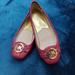 Michael Kors Shoes | Michael Kors Cyan Flats With Gold Mk Accent Medallion Size 6 M Leather | Color: Gold/Red | Size: 6