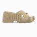 Zara Shoes | Nib Zara Suede Leather Wedges Espadrilles Sandals | Color: Cream/Tan | Size: 8