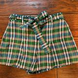 J. Crew Shorts | Jcrew Plaid Linen Blend Shorts. Nwt | Color: Green/Orange | Size: 4