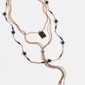 Free People Jewelry | Free People Rockwell Layered Necklace In Marbled Onyx. Nwot | Color: Black/Gold | Size: Os