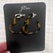 J. Crew Jewelry | Jcrew Heart Hoop Earrings | Color: Black/Brown | Size: Os