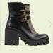 Gucci Shoes | Authentic Gucci Black Heeled Ankle Boots | Color: Black/Tan | Size: 7.5