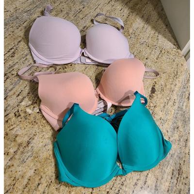 Victoria's Secret Intimates & Sleepwear | Lot Of 3 Victoria Secret Bras 32d Uplift Semi, T-Shirt, Push-Up | Color: Green/Pink | Size: 32d