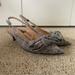 Zara Shoes | Nwot Zara Plaid Slingback Kitten Heels W/ Bows | Color: Gray/White | Size: 6.5