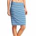 Athleta Skirts | Athleta Azalea Ruched Knit Striped Skirt | Color: Blue/White | Size: Xs