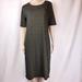 Lularoe Dresses | Lularoe Below Knee Gold & Black Striped Julia Dress, Size Xl | Color: Black/Gold | Size: Xl