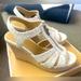 Michael Kors Shoes | Michael Kors Platform Wedges, 10 | Color: Tan/White | Size: 10