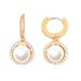 Kate Spade Jewelry | Kate Spade Something Sparkly Spade Pearl Huggies Earrings | Color: Gold/White | Size: Os