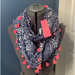 Lilly Pulitzer Accessories | Lilly Pulitzer Resort Infinity Loop Scarf Navy High Tide Vaca Paisley Animal New | Color: Blue/Pink | Size: Os