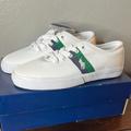 Polo By Ralph Lauren Shoes | Mens Polo Ralph Lauren Casual Shoes White Canvas Polo Logo Halford Sz 7.5 D | Color: Green/White | Size: 7.5