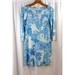 Lilly Pulitzer Dresses | Lilly Pulitzer Womens Blue White 3/4 Sleeve Tropical Floral Dress Xs | Color: Blue/White | Size: Xs