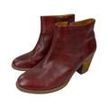 Madewell Shoes | Madewell Winston Burgundy Leather Ankle Booties 8.5 Heel Classic Casual Cabernet | Color: Red | Size: 8.5