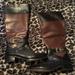 Michael Kors Shoes | Hot Buy Black/Brown Michael Kors Boots Silver Mk Emblem Length Below The Knee | Color: Black/Brown | Size: 8