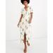 Madewell Dresses | Madewell Ruffle Sleeve Floral Maxi Dress | Color: Cream/White | Size: 0