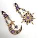 Free People Jewelry | New Boho Celestial Moon Sun Rhinestone Earrings Purple Gold Blue Sky Star Shine | Color: Gold/Purple | Size: Os