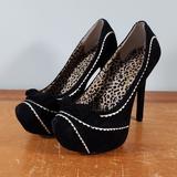 Jessica Simpson Shoes | Jessica Simpson Platform Suede Animal Print Pumps Size 8 | Color: Black/White | Size: 8