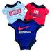 Nike One Pieces | Nike Onesie Bodysuit Bundle, Size Newborn (Set Of 3) | Color: Blue/Red | Size: Newborn
