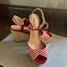 Nine West Shoes | Ladies “Nine West” Red & White Striped Size 6 1/2. Used, Still Has A Bit Of Life | Color: Red/White | Size: 6.5