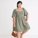 Madewell Dresses | Madewell Lightspun Lucie Smocked Tie-Back Mini Dress Distant Grove Green {3l16} | Color: Green | Size: Xl