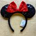 Disney Accessories | Minnie Mouse Ears Headband Black Red Bow Disney | Color: Black | Size: Os