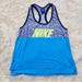 Nike Tops | Nike Racer Back Tank Top Blue Black Spell Out M | Color: Black/Blue | Size: M