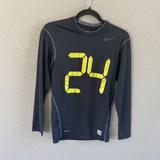 Nike Shirts | Nike Kobe Bryant 24 Pro Fit Dri-Fit Right Medium Black Long Sleeve Fitted Shirt | Color: Black/Yellow | Size: M