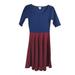 Lularoe Dresses | Lularoe Nicole Dress Womens Small Navy Blue Cranberry Fit & Flare Comfy Knit | Color: Blue/Red | Size: S