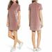 Madewell Dresses | Madewell Frosty Mauve Velvet Mock Neck Mini Dress Shirt Dress Size Medium | Color: Pink/Purple | Size: M