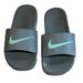 Nike Shoes | Nike Kawa Slide Sandals Gray & Turquoise Size 7 | Color: Blue/Gray | Size: 7