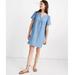 Madewell Dresses | Madewell || Linen Cotton Denim Popover Swing Dress | Color: Blue | Size: Xxs