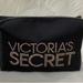 Victoria's Secret Bags | Like New Victoria's Secret Black Satin Make Up Bag | Color: Black/Gold | Size: 9" X 6" X 3"