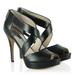 Michael Kors Shoes | New ~ Michael Kors Ariel Black Leather Peep Toe Platform Sandal Size 10 | Color: Black | Size: 10