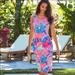 Lilly Pulitzer Dresses | Lilly Pulitzer | Jordyn Ribbed Midi Dress Sz Large | Color: Blue/Pink | Size: L