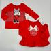 Disney Shirts & Tops | New Disney Baby Girl Minnie Mouse Holiday Bundle Size 12 Months | Color: Red | Size: 12mb