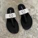 Michael Kors Shoes | New Michael Kors Leather Thong Sandals | Color: Black/White | Size: 6.5