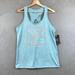 Under Armour Tops | New Under Armour Heather Blue Tank Top W/ Orange Decals, Keyhole Back, Size M | Color: Blue | Size: M