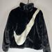 Nike Jackets & Coats | New Nike Faux Fur Jacket Women's Fossil Black White Dm1759-010 $175 | Color: Black/White | Size: Various