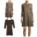 Kate Spade Dresses | Kate Spade Leopard Print A-Line Dress Size 00 Back Zip Boat Neck Fit & Flare | Color: Black/Tan | Size: 00