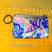 Lilly Pulitzer Bags | Lilly Pulitzer Wallet Pink Blue Zip Id Case Gold Tone Keychain Card Holder | Color: Blue/Pink | Size: Os