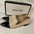 Nine West Shoes | 3/$15 Nine West Nw Trainer Cream Pointed Black Cap Toe Flats Women’s Size 9.5 | Color: Black/Cream | Size: 9.5