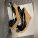 Jessica Simpson Shoes | Jessica Simpson Black Patent Leather High (Cork) Heel | Color: Black | Size: 7.5