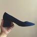 Zara Shoes | Navy Suede Zara Patent Block Heel Pointed Toe Shoes Size 41 Eu 10 Us | Color: Blue | Size: 10
