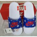 Nike Shoes | Nike Men's 7 Victori One Slide Print Sandal, Blue, White Stars, Red Nike Swoosh | Color: Blue/White | Size: 7
