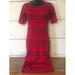 Lularoe Dresses | Lularoe Red Navy Blue Stripes Basic Dress Size Xxs Women's | Color: Red | Size: Xxs