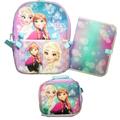 Disney Accessories | New 3pc Set Disney Frozen Backpack Elsa Anna Sister School Kid Lunch Box Bookbag | Color: Blue/Pink | Size: Osg