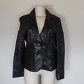 Nine West Jackets & Coats | Nine West Black Leather Button Front Jacket-L | Color: Black | Size: L