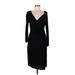 L.K. Bennett Cocktail Dress - Party V-Neck 3/4 sleeves: Black Print Dresses - Women's Size 8