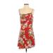 Privacy Please Casual Dress - Mini: Red Floral Dresses - Women's Size Small