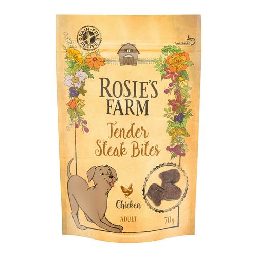 „5 x 70 g Rosie’s Farm Snacks „“Tender Steak Bites““ Huhn“